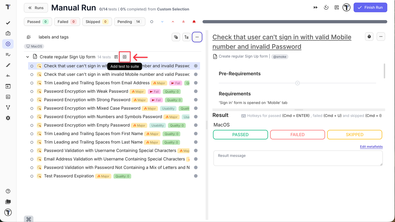 Testomat.io - Create test case